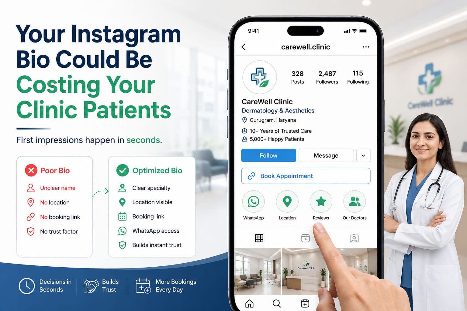 Why Your Clinic's Instagram Bio Is Costing You Bookings